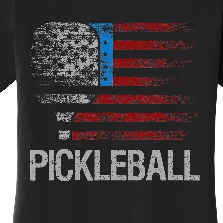 US Flag Pickleball Player Paddleball Lover Women's T-Shirt