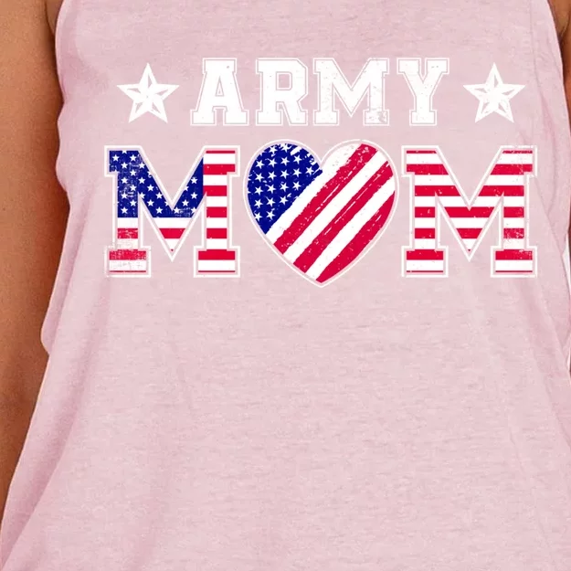 Usa Flag Proud Army National Guard Mom Military Mother's Day Gift Women's Knotted Racerback Tank