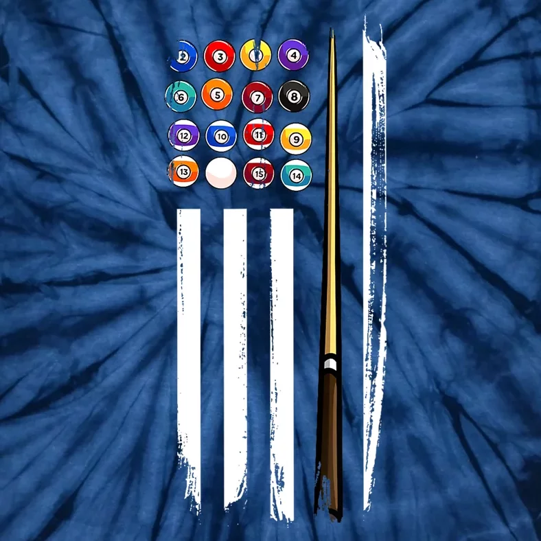 Usa Flag Pool Player Cute Cues Stick Best Gift For Player Tie-Dye T-Shirt