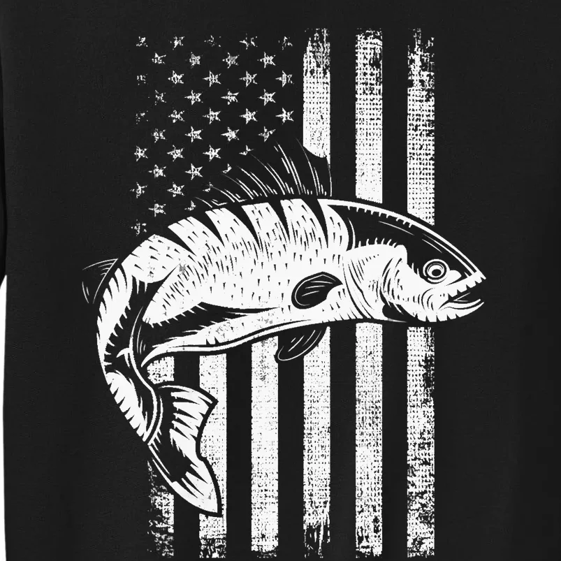 USA Flag Patriotic American Fisherman Hobby Fishing Sweatshirt