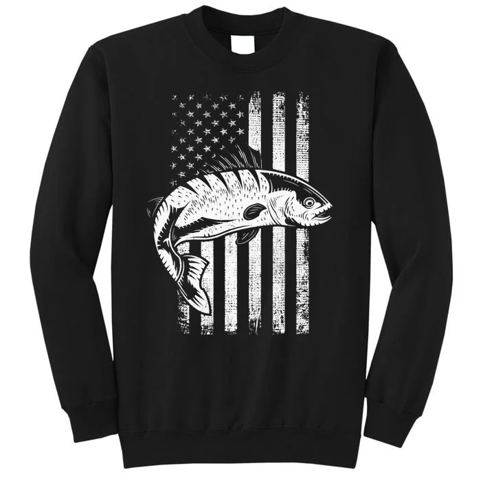 USA Flag Patriotic American Fisherman Hobby Fishing Sweatshirt