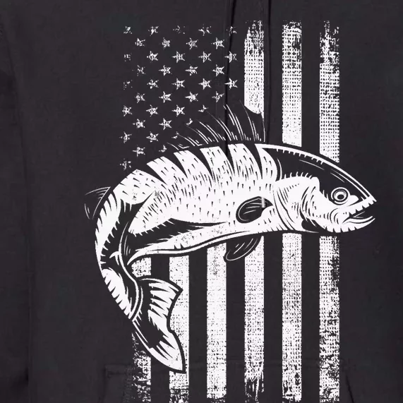 USA Flag Patriotic American Fisherman Hobby Fishing Premium Hoodie