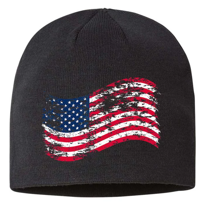 USA Flag Patriotic 4th of July America day of Independence 8 1/2in Sustainable Knit Beanie