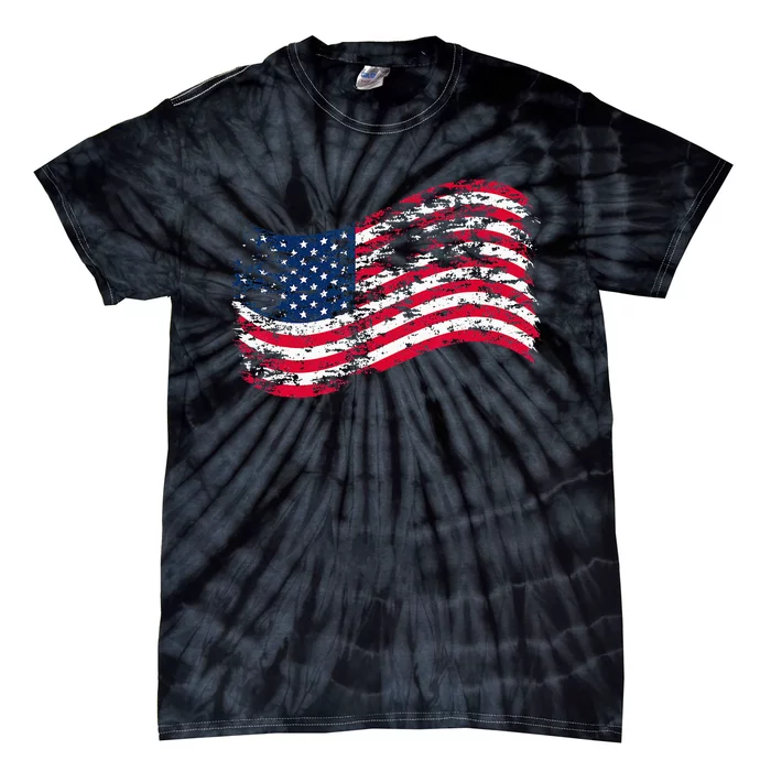 USA Flag Patriotic 4th of July America day of Independence Tie-Dye T-Shirt