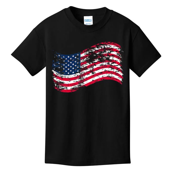 USA Flag Patriotic 4th of July America day of Independence Kids T-Shirt