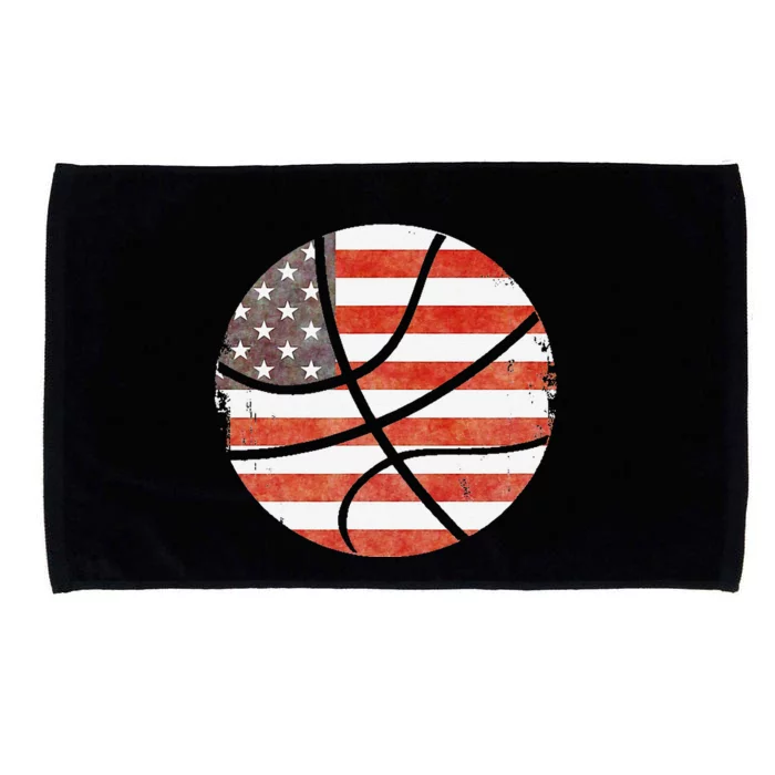 Usa Flag Patriotic Basketball Gift Microfiber Hand Towel