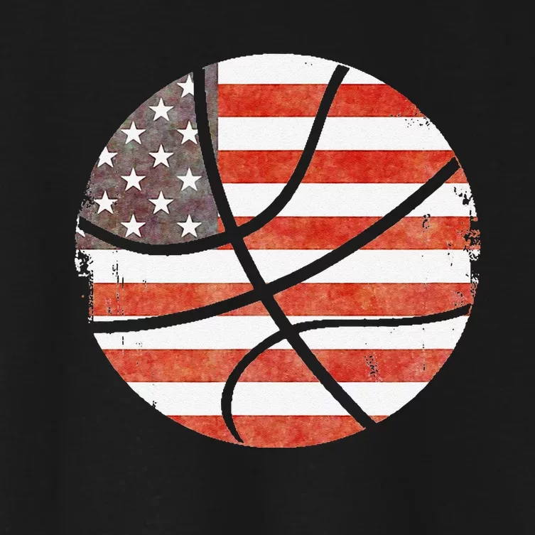 Usa Flag Patriotic Basketball Gift Women's Crop Top Tee