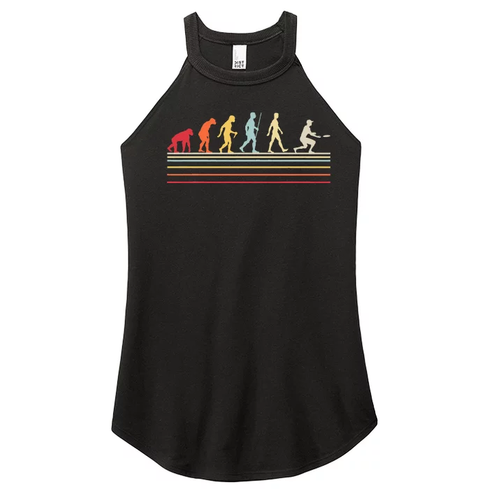 Ultimate Frisbee Player Evolution Vintage Flying Disc Women’s Perfect Tri Rocker Tank