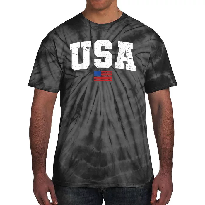 USA Flag Patriotic 4th Of July America Day Of Independence Tie-Dye T-Shirt