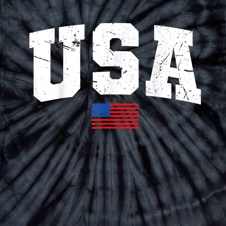 USA Flag Patriotic 4th Of July America Day Of Independence Tie-Dye T-Shirt