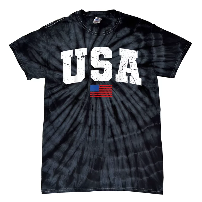 USA Flag Patriotic 4th Of July America Day Of Independence Tie-Dye T-Shirt