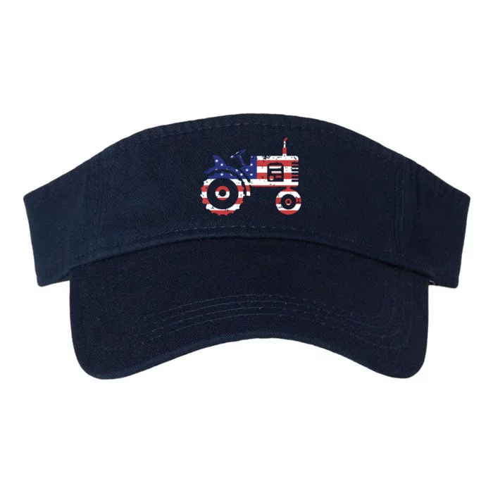 USA Flag Patriotic Tractor American Farmer Valucap Bio-Washed Visor