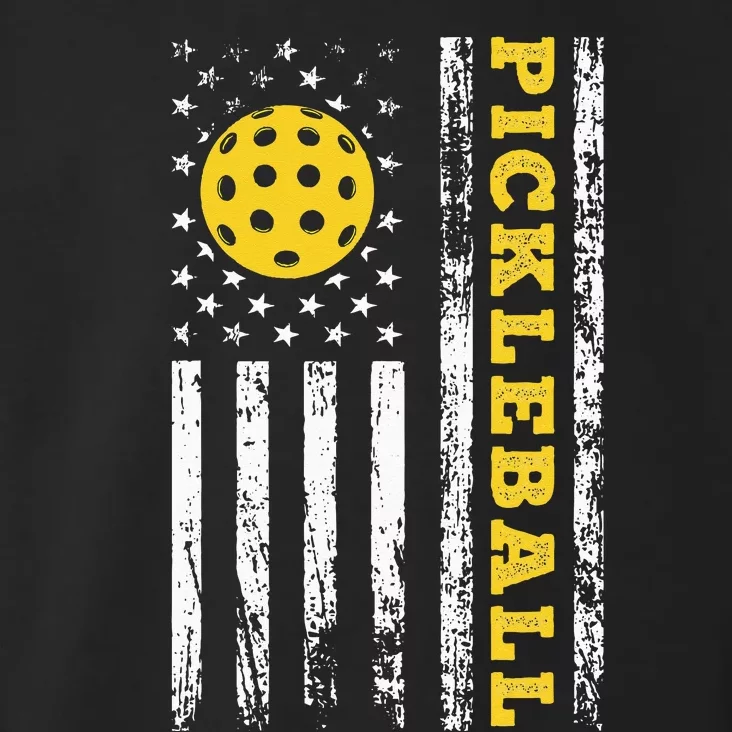 US Flag Pickleball Player Paddleball Lover Toddler Hoodie