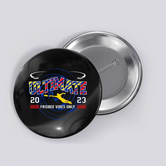 Ultimate Frisbee Player Disc Golf Button