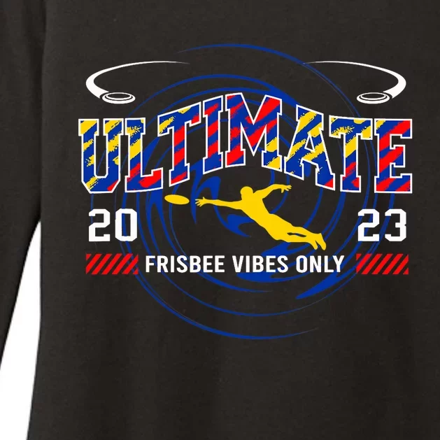 Ultimate Frisbee Player Disc Golf Womens CVC Long Sleeve Shirt