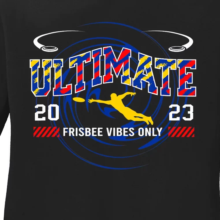 Ultimate Frisbee Player Disc Golf Ladies Long Sleeve Shirt