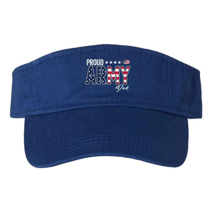 Us Flag Proud Army Dad Funny Gift Valucap Bio-Washed Visor