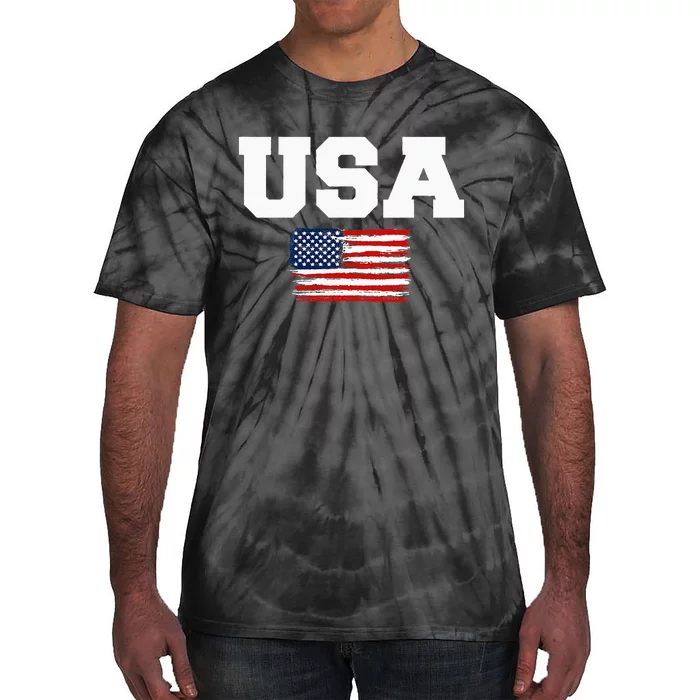 USA Flag Patriotic 4th of July America day of Independence Tie-Dye T-Shirt