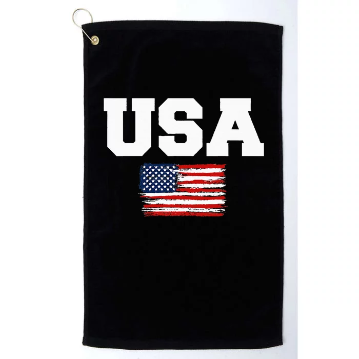 USA Flag Patriotic 4th of July America day of Independence Platinum Collection Golf Towel