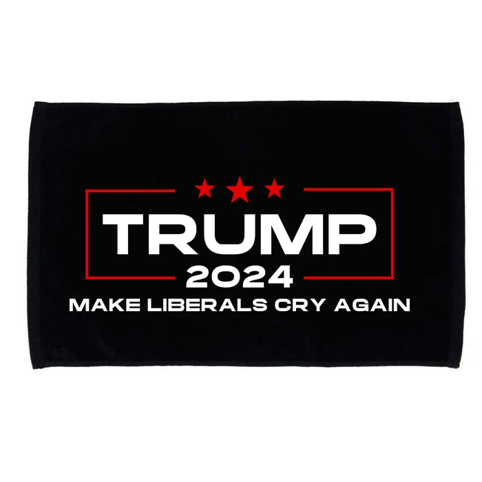 Usa Flag President Trump 2024 Make Liberals Cry Again Funny Microfiber Hand Towel