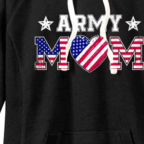 Usa Flag Proud Army National Guard Mom Military Mother's Day Gift Women's Fleece Hoodie