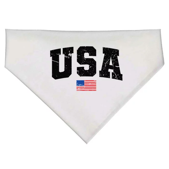 USA Flag Patriotic 4th Of July America Day Of Independence USA-Made Doggie Bandana