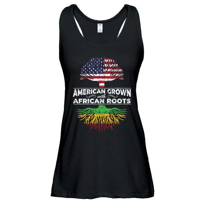 Us Flag Pride African American Heritage Black History Month Ladies Essential Flowy Tank