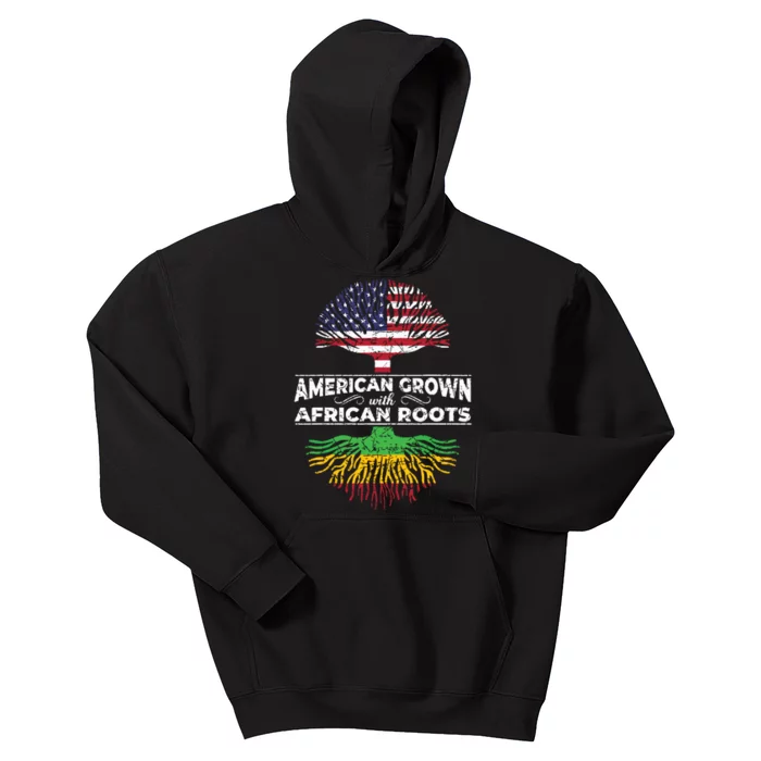 Us Flag Pride African American Heritage Black History Month Kids Hoodie