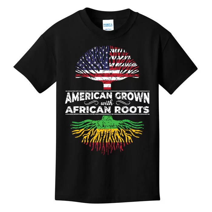 Us Flag Pride African American Heritage Black History Month Kids T-Shirt