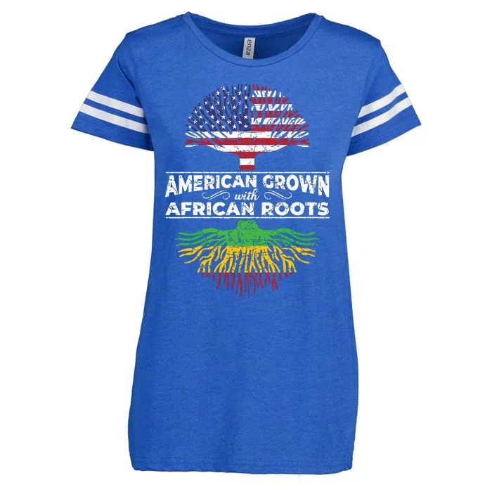 Us Flag Pride African American Heritage Black History Month Enza Ladies Jersey Football T-Shirt