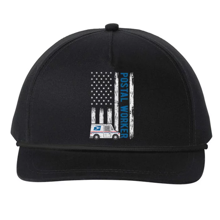 USA Flag Patriotic Postal Worker Mailman Mail Lady Novelty Snapback Five-Panel Rope Hat