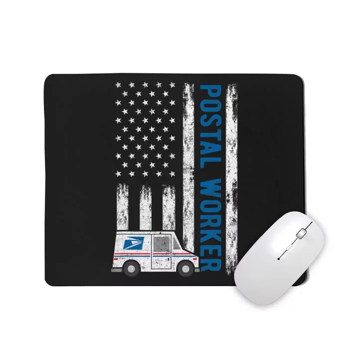 USA Flag Patriotic Postal Worker Mailman Mail Lady Novelty Mousepad