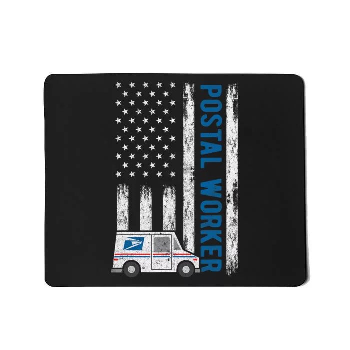 USA Flag Patriotic Postal Worker Mailman Mail Lady Novelty Mousepad