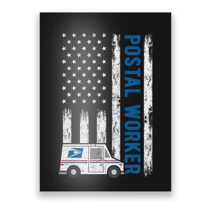 USA Flag Patriotic Postal Worker Mailman Mail Lady Novelty Poster