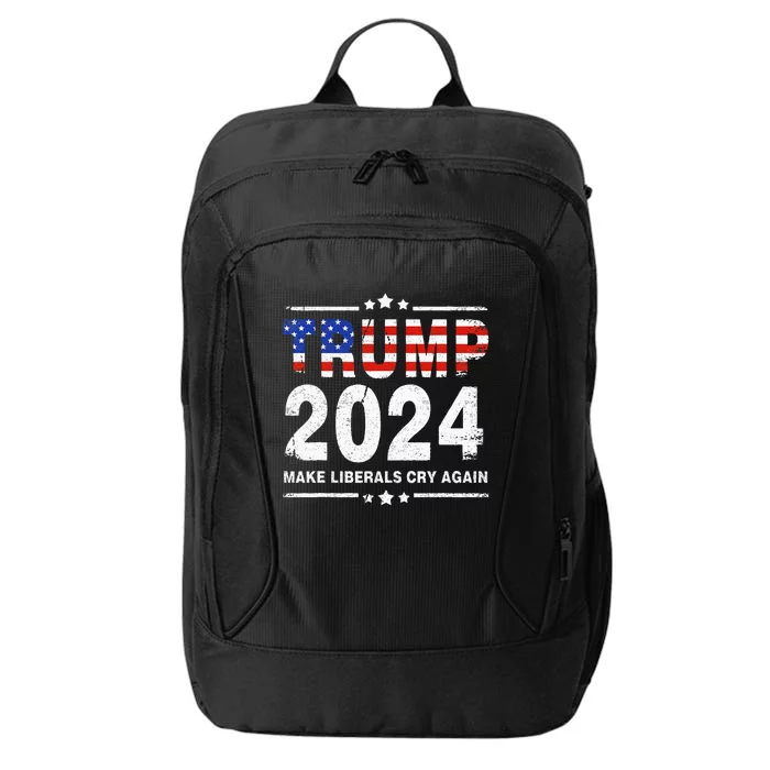 Usa Flag President Trump 2024 Make Liberals Cry Again City Backpack