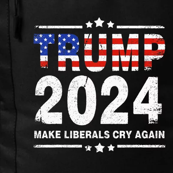 Usa Flag President Trump 2024 Make Liberals Cry Again Daily Commute Backpack