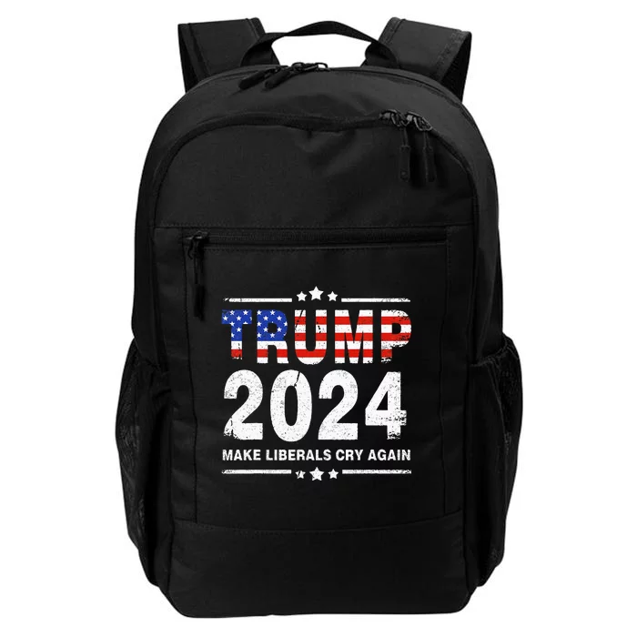 Usa Flag President Trump 2024 Make Liberals Cry Again Daily Commute Backpack