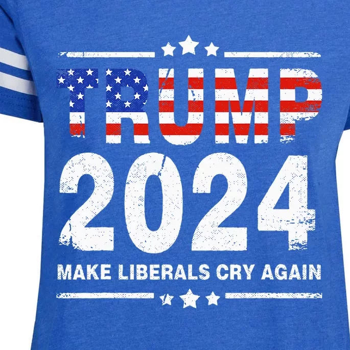 Usa Flag President Trump 2024 Make Liberals Cry Again Enza Ladies Jersey Football T-Shirt