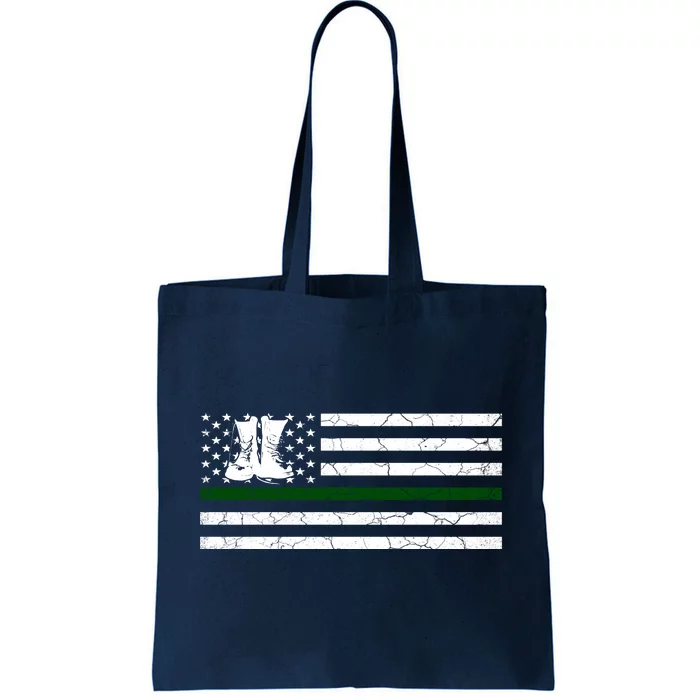 US Flag Patriotic Army Boots Tote Bag