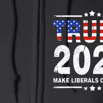 Usa Flag President Trump 2024 Make Liberals Cry Again Full Zip Hoodie