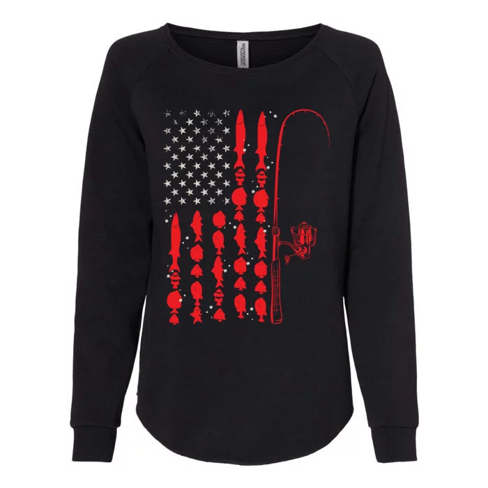 Us Fish Patriotic American Fisher Gift Usa Flag Fishing Gift Womens California Wash Sweatshirt