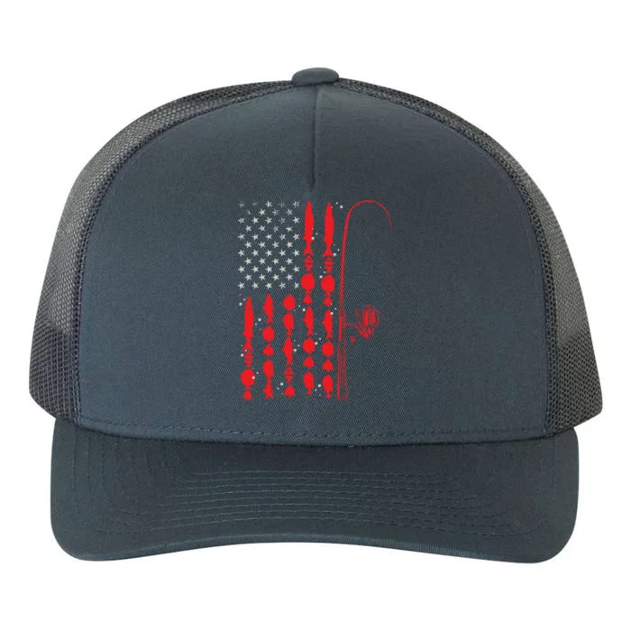 Us Fish Patriotic American Fisher Gift Usa Flag Fishing Gift Yupoong Adult 5-Panel Trucker Hat