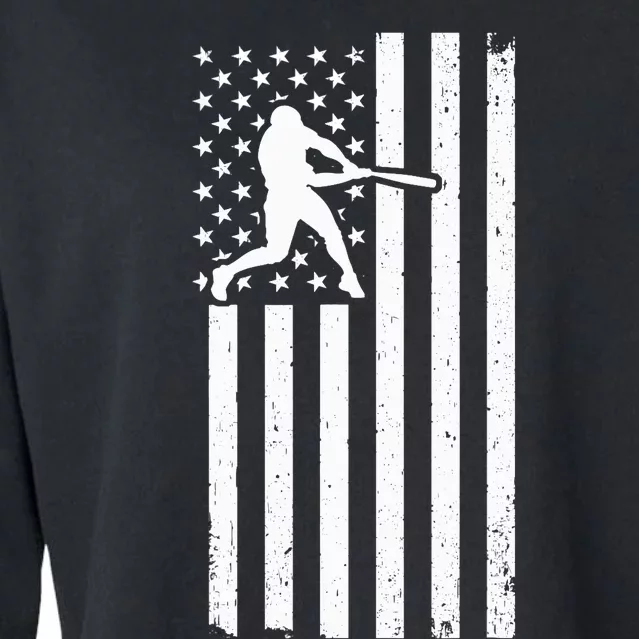 USA Flag Patriot Baseball & Softball Sport Cropped Pullover Crew