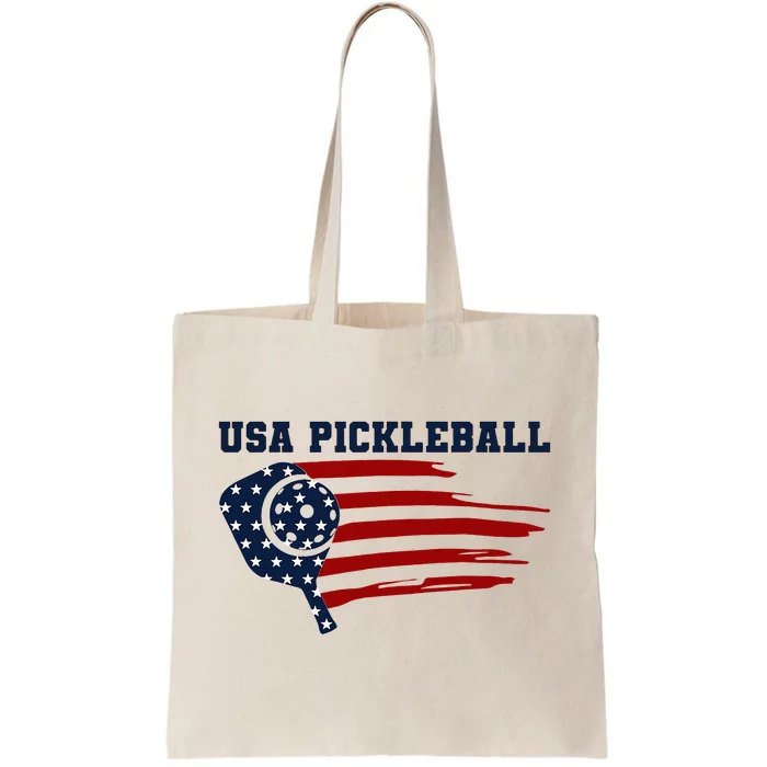 USA Flag Pickleball Design Tote Bag