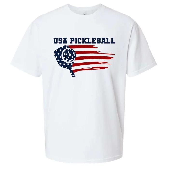 USA Flag Pickleball Design Sueded Cloud Jersey T-Shirt