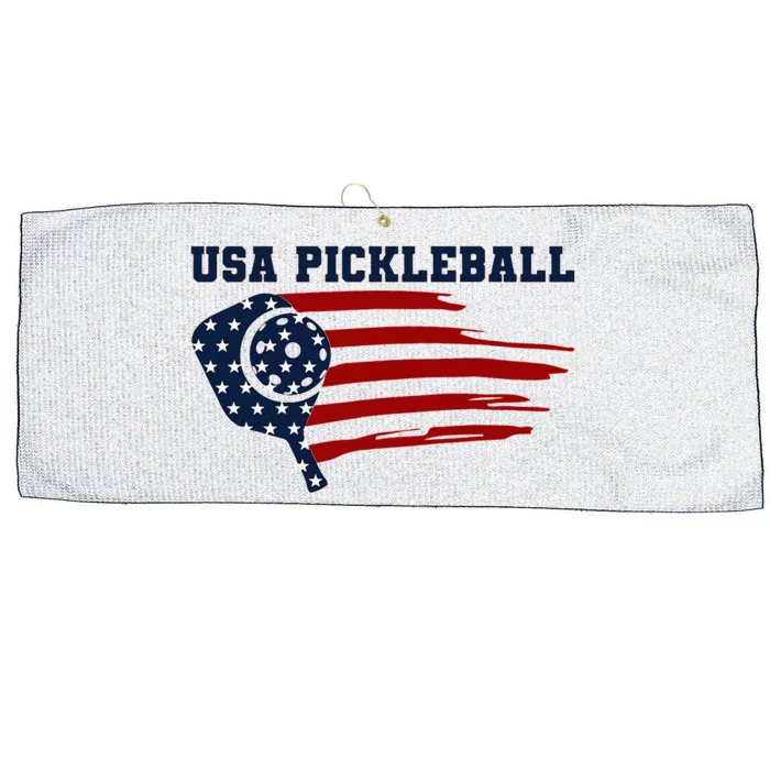 USA Flag Pickleball Design Large Microfiber Waffle Golf Towel