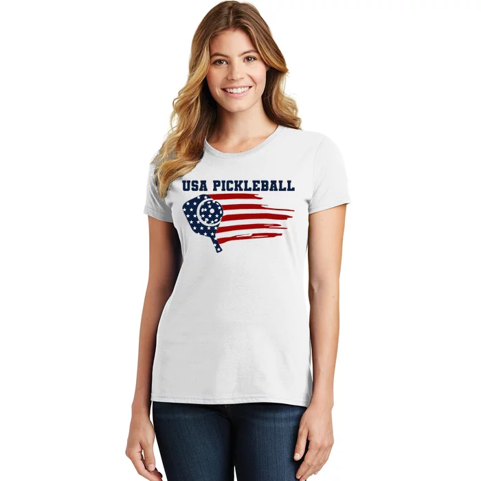 USA Flag Pickleball Design Women's T-Shirt