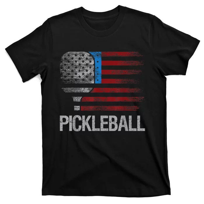 US Flag Pickleball Player Paddleball Lover T-Shirt