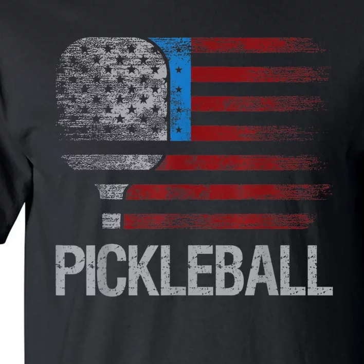 US Flag Pickleball Player Paddleball Lover Tall T-Shirt