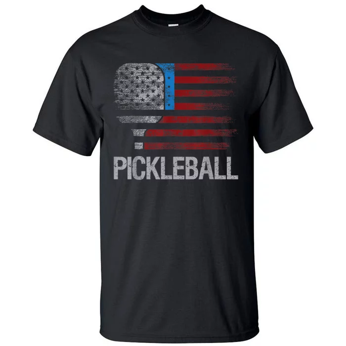 US Flag Pickleball Player Paddleball Lover Tall T-Shirt